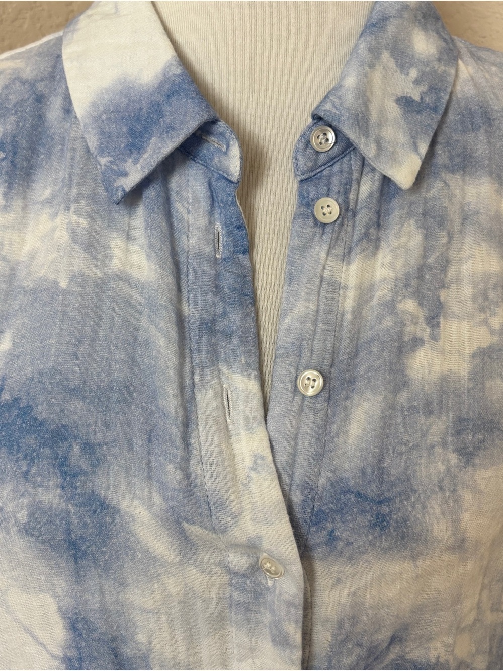 Jonathan Simkhai Swim Beachy 100% Cotton Anabella Top Coverup Sky Tie Dye Sz M - Picture 4 of 7